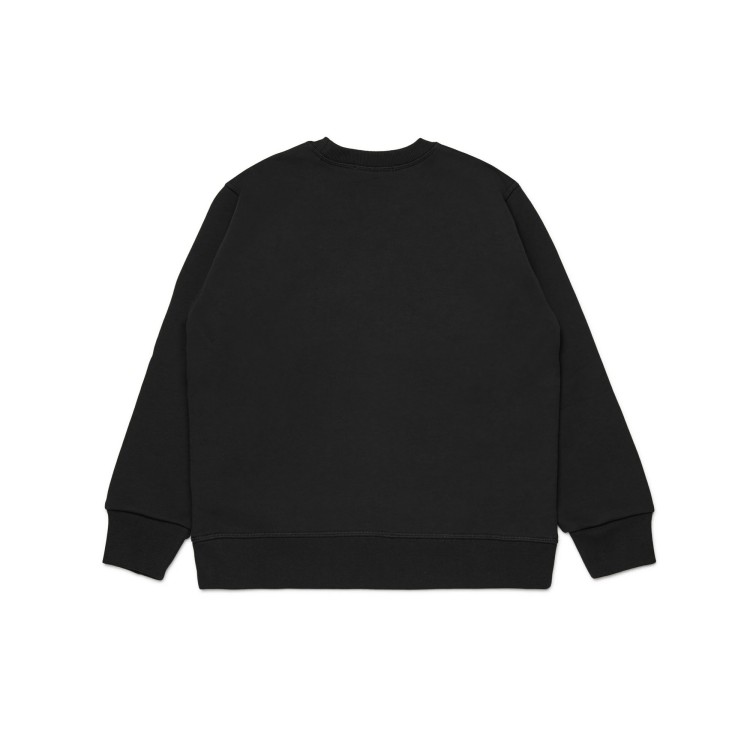 DSQUARED Felpa nera con logo ICON rilievo bambini