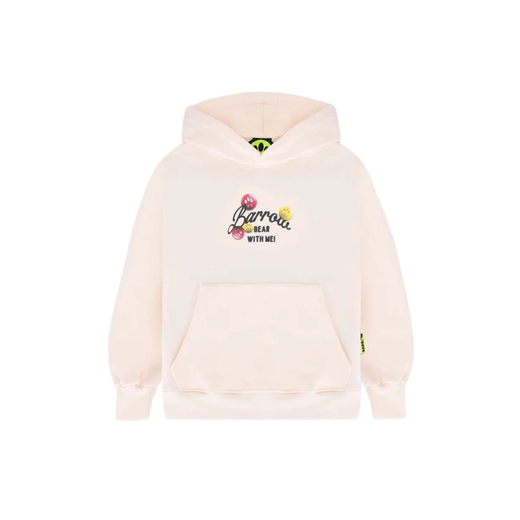 BARROW Felpa crema con cappuccio e perle bambina
