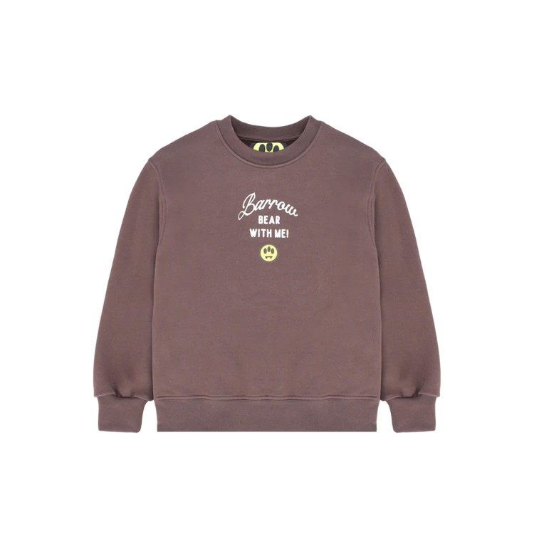 BARROW Felpa marrone girocollo con perle bambina