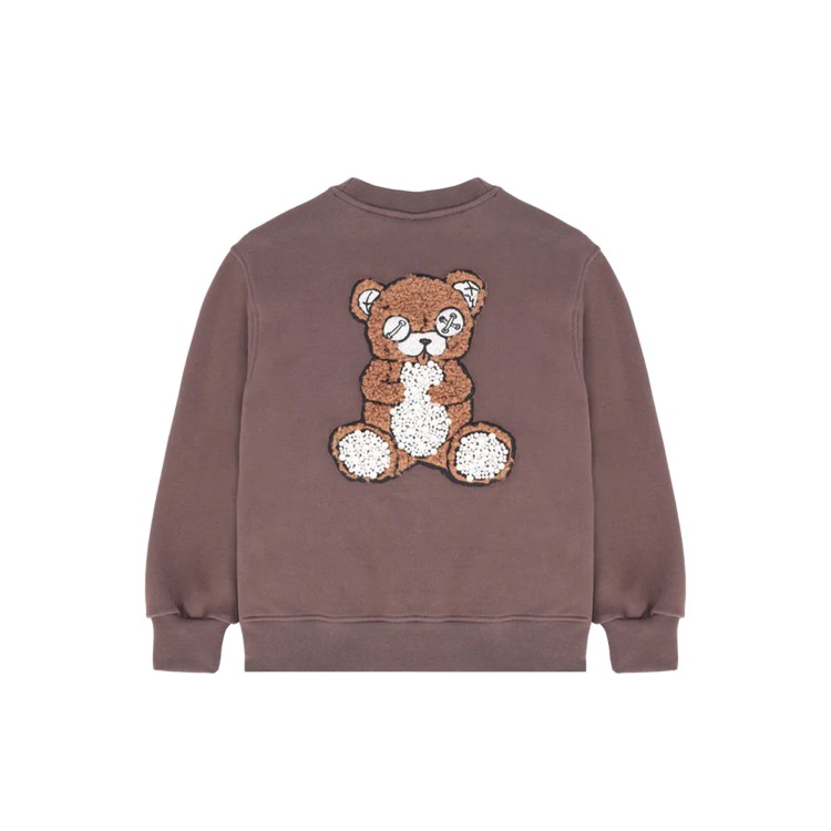 BARROW Felpa marrone girocollo con perle bambina