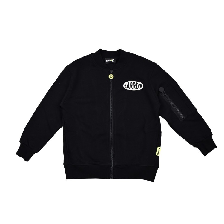 BARROW Bomber nero in felpa con logo bambini