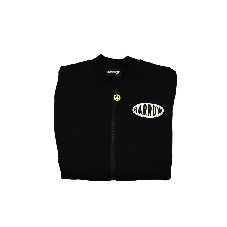 BARROW Bomber nero in felpa con logo bambini