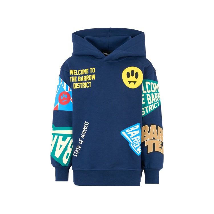 BARROW Felpa blu con cappuccio e stampa bambini
