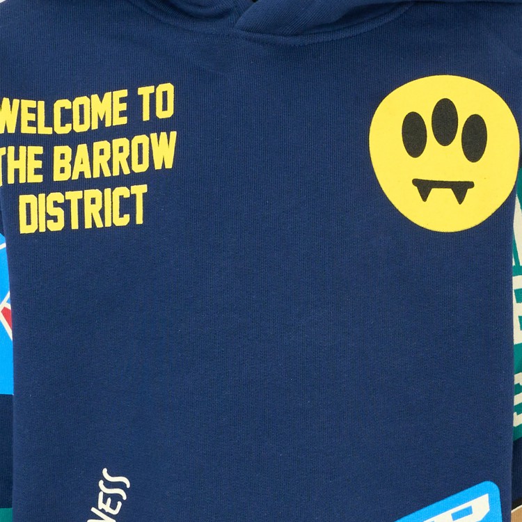 BARROW Felpa blu con cappuccio e stampa bambini