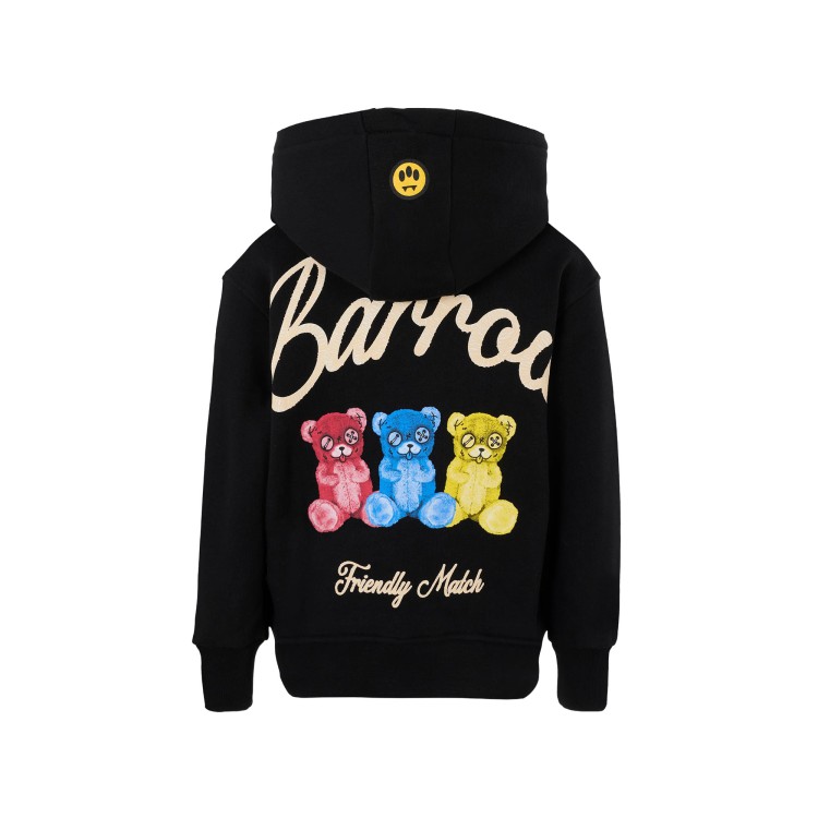 BARROW Felpa nera con cappuccio e stampa bambini