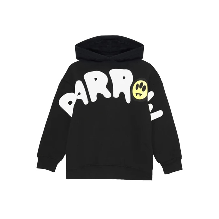 BARROW Felpa nera con cappuccio maxi logo bambini