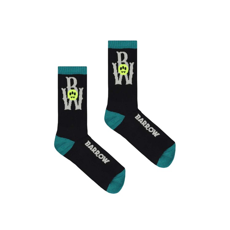 BARROW Calze nere con smile e logo bambini