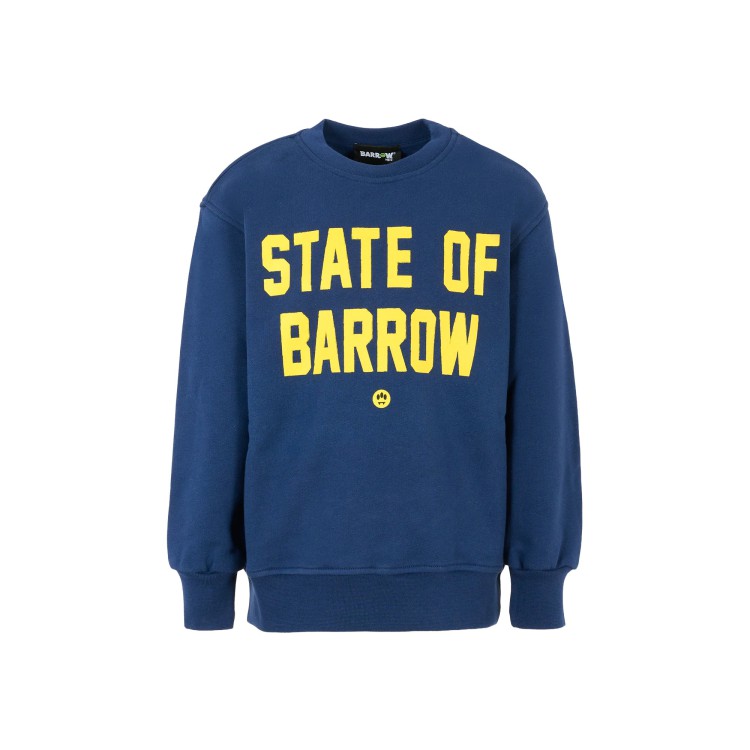 BARROW Felpa blu girocollo con stampa bambini