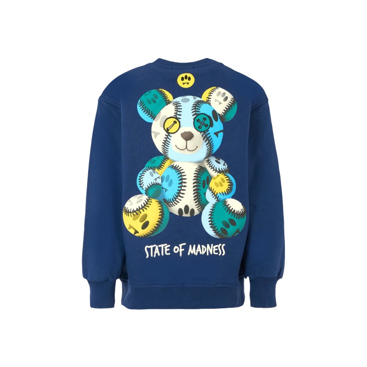 BARROW Felpa blu girocollo con stampa bambini
