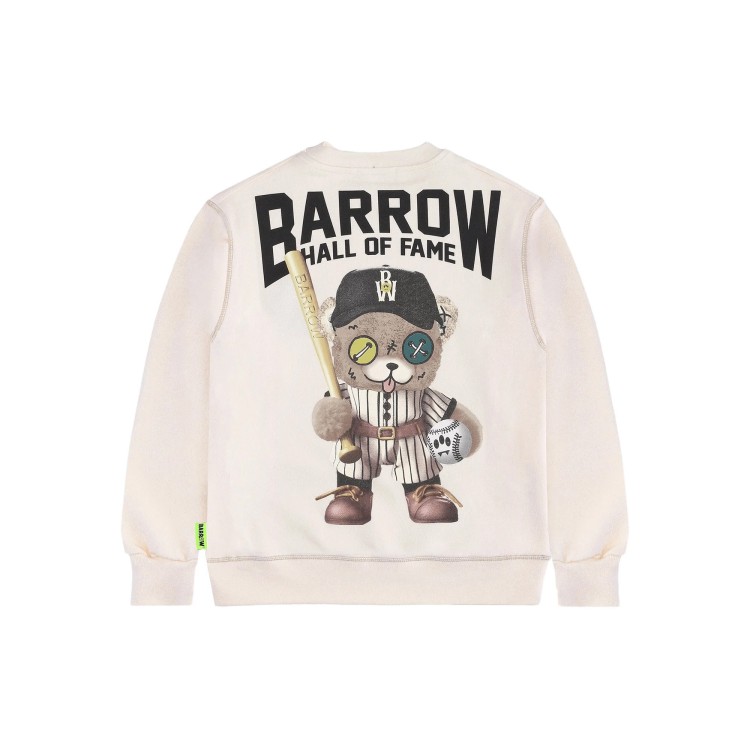 BARROW Felpa crema girocollo con stampa bambini