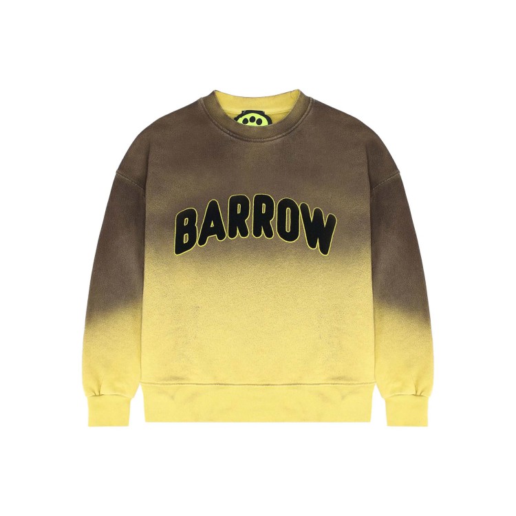 BARROW Felpa oliva e lime sfumata logo bambini