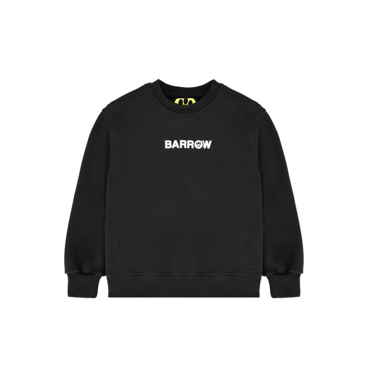 BARROW Felpa nera girocollo stampata bambini