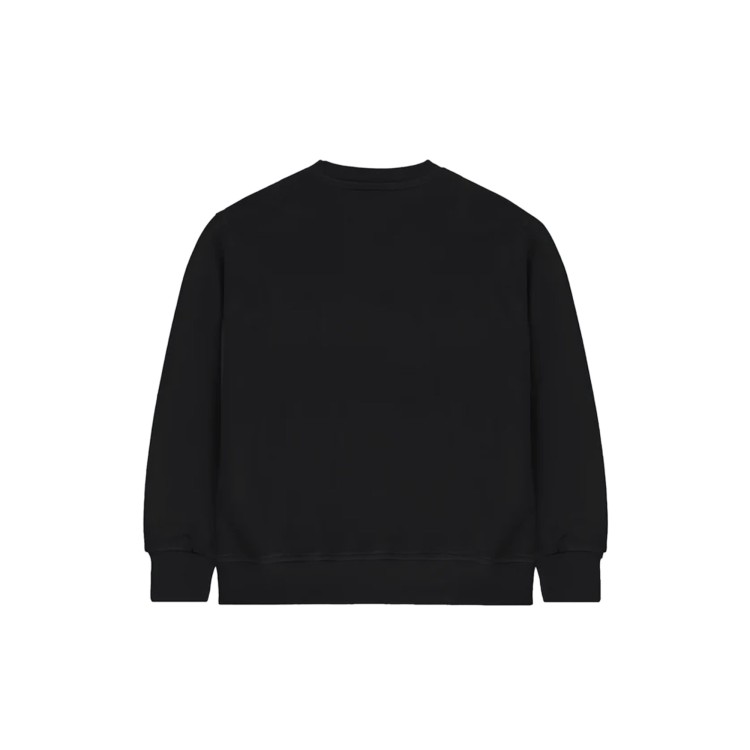 BARROW Felpa nera girocollo con maxi logo bambini