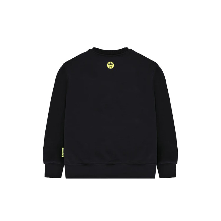 BARROW Felpa nera girocollo Teddy tartan bambini