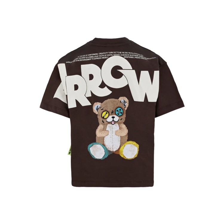 BARROW T-shirt marrone con stampa Bear bambini