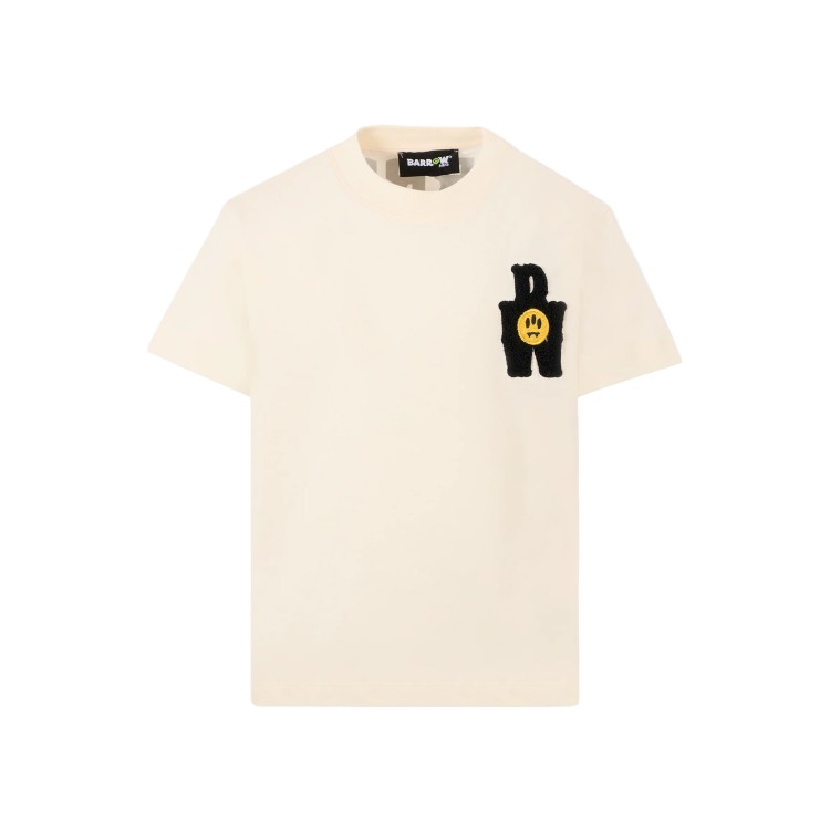 BARROW T-shirt crema con stampa Bear Baseball bambini