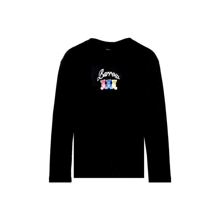 BARROW T-shirt nera con stampa orsetto bambini
