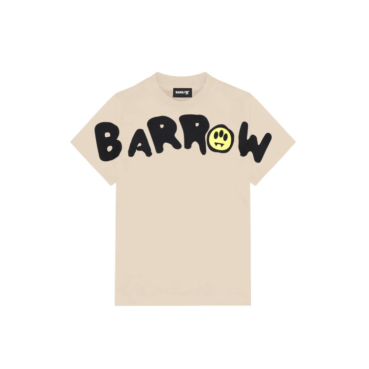 BARROW T-shirt crema con maxi logo bambini