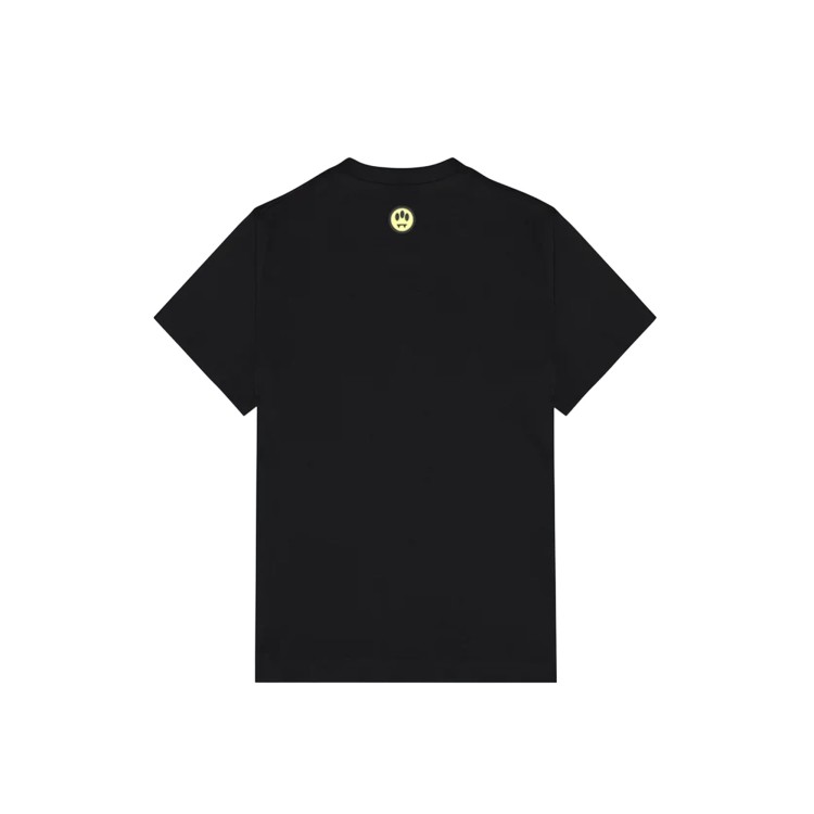 BARROW T-shirt nera stampa Teddy tartan bambini