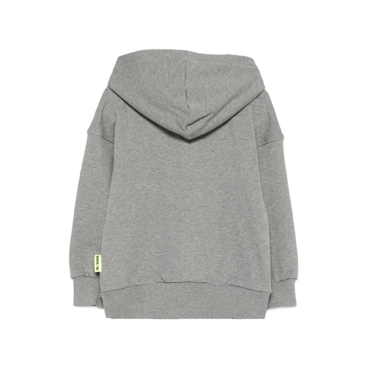 BARROW Felpa grigia full-zip logo outline bambini