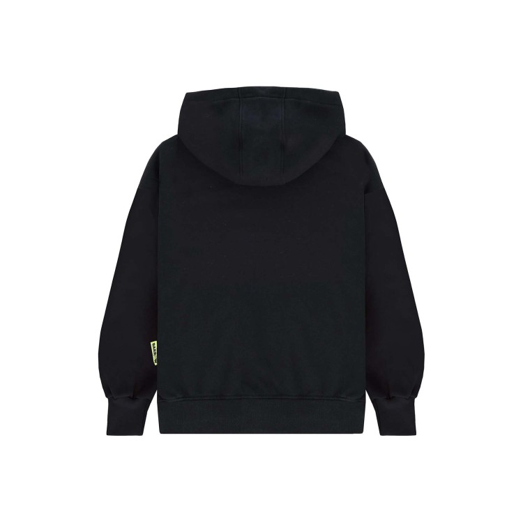 BARROW Felpa nera full-zip logo outline bambini