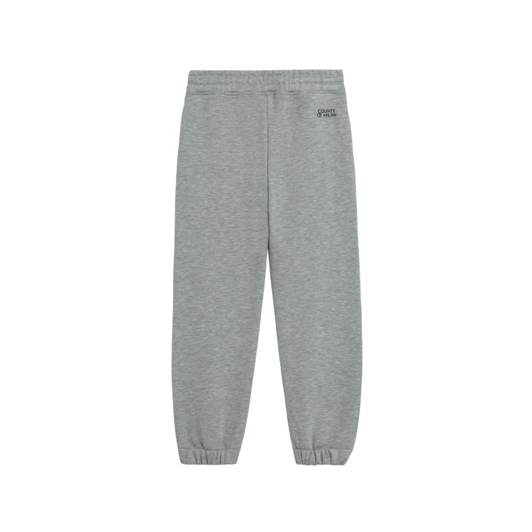 COUNTY OF MILAN Pantalone grigio sportivo con logo bambino