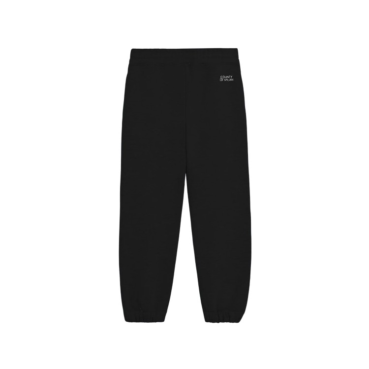 COUNTY OF MILAN Pantalone nero sportivo con logo bambino