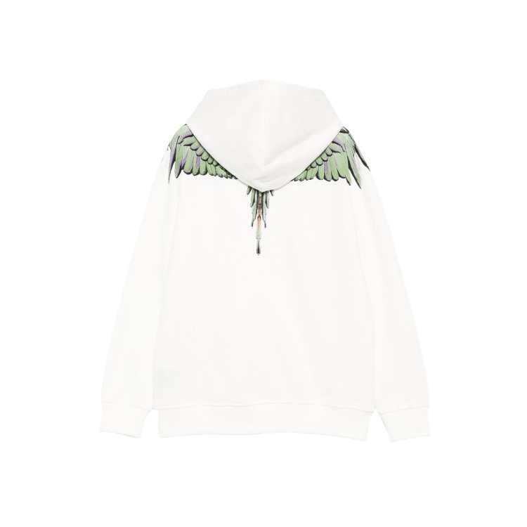 COUNTY OF MILAN Felpa bianca con stampa verde bambino