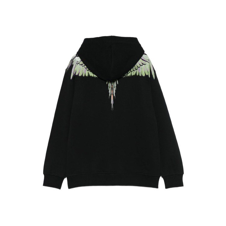 COUNTY OF MILAN Felpa nera con stampa verde bambino