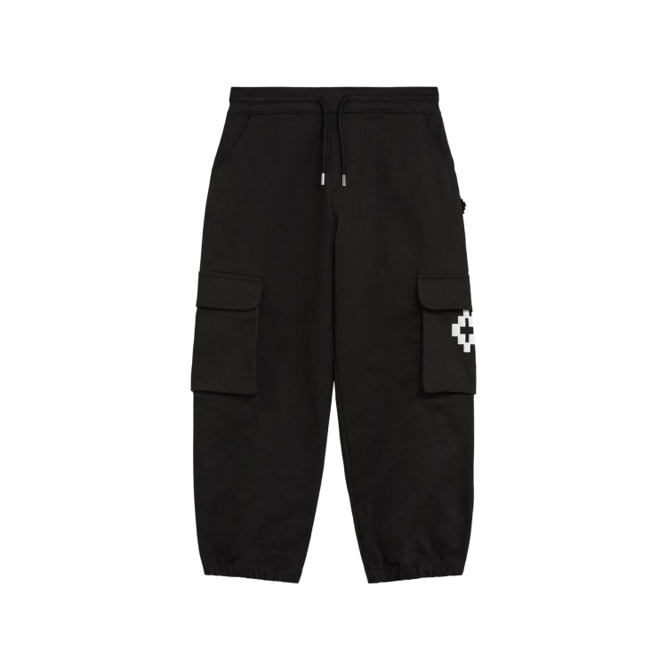 COUNTY OF MILAN Pantalone nero cargo in gabardina bambino