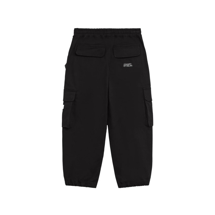 COUNTY OF MILAN Pantalone nero cargo in gabardina bambino