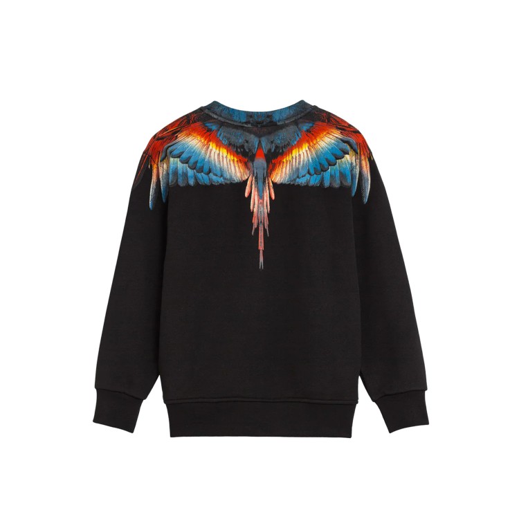 COUNTY OF MILAN Felpa nera con stampa multicolor bambino