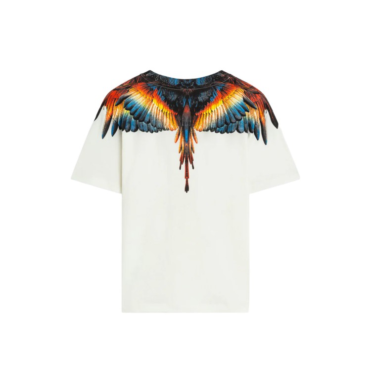 COUNTY OF MILAN T-shirt bianca con stampa multicolore bambino