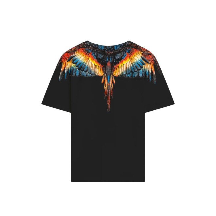 COUNTY OF MILAN T-shirt nera con stampa multicolore bambino