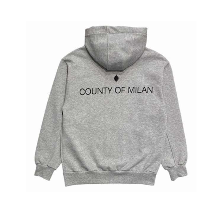 COUNTY OF MILAN Felpa grigia full-zip logo bambino