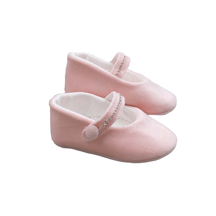 MARLU' Scarpine rosa con strass neonata
