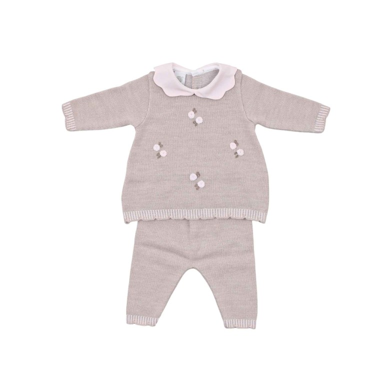 MARLU' Set 2 pezzi tortora e rosa neonata