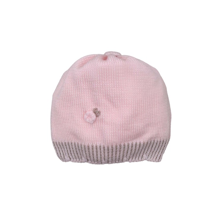 MARLU' Cappellino rosa ricamo neonata