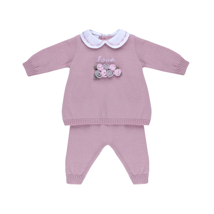 MARLU' Set 2 pezzi marsala e rosa neonata