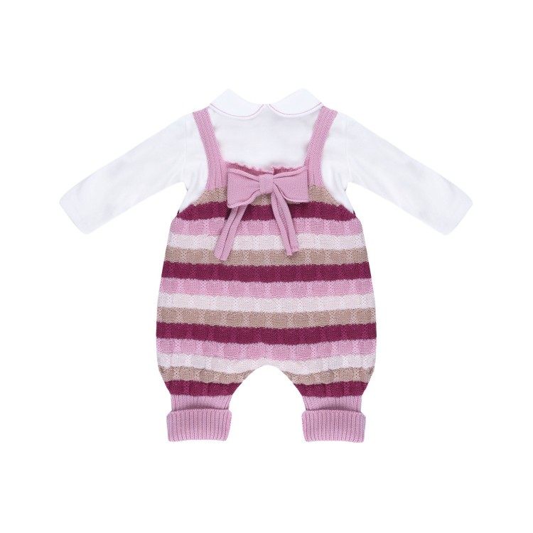 MARLU' Set 2 pezzi marsala con salopette neonata