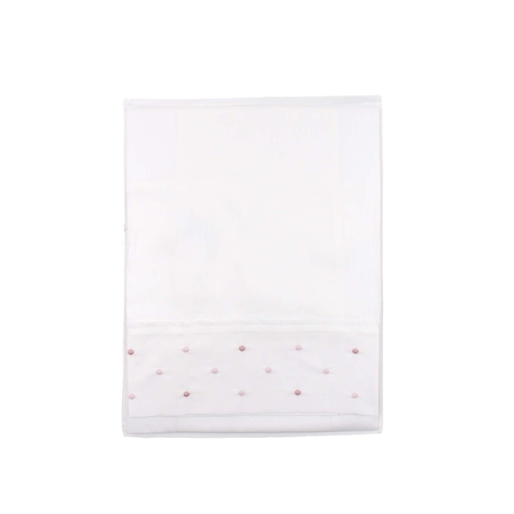 MARLU' Set lenzuolino bianco con ricami marsala neonata