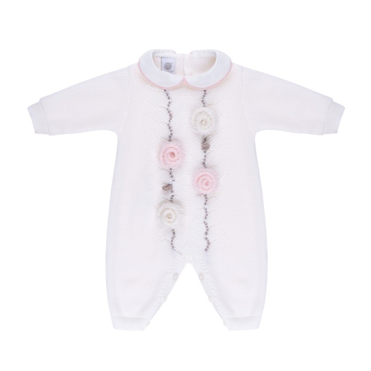MARLU' Tutina bianca con fiori neonata