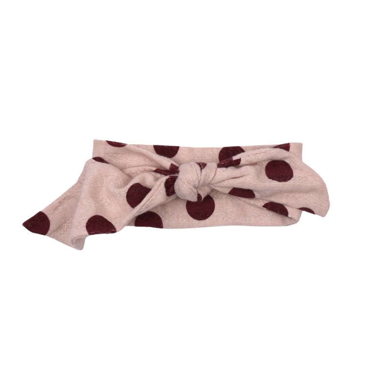 MARLU' Fascetta rosa con fiocco e pois neonata