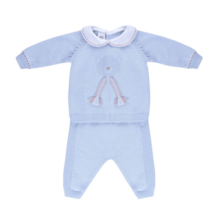 MARLU' Set 2 pezzi celeste orsetto neonato