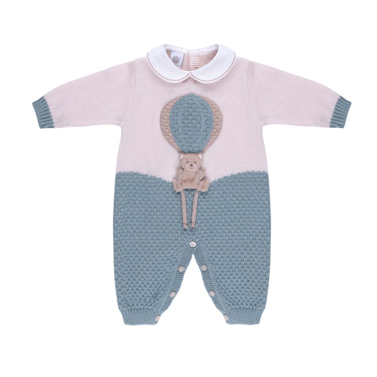 MARLU' Tutina verde salvia mongolfiera neonato