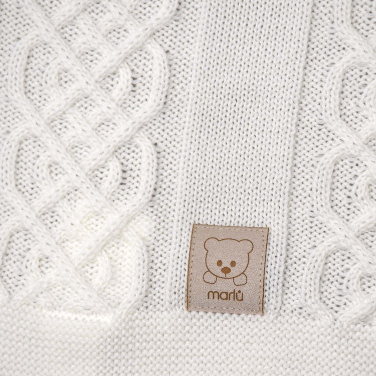 MARLU' Copertina vaniglia lavorata neonati