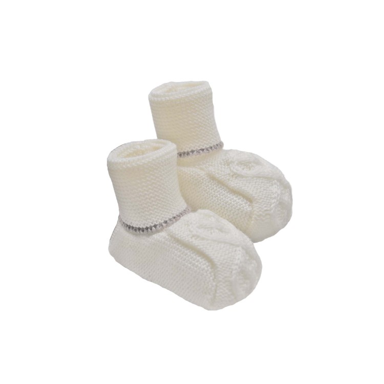 MARLU' Scarpine bianche in filo neonati