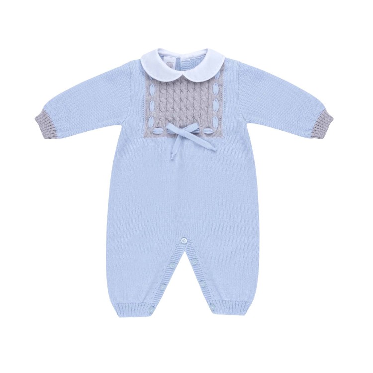 MARLU' Tutina celeste e grigia neonato