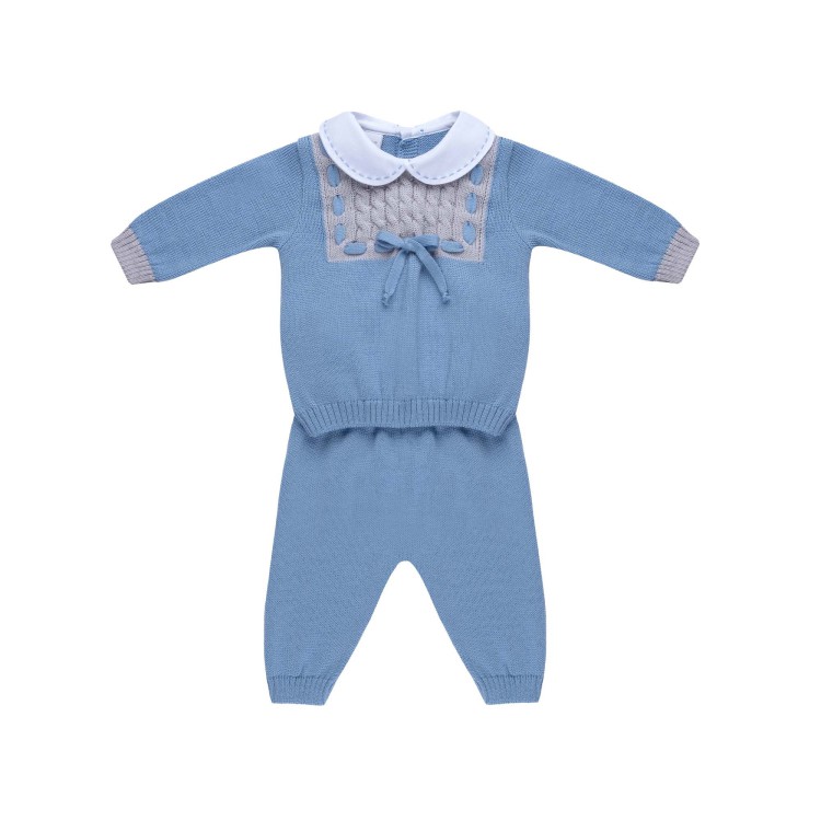 MARLU' Set 2 pezzi celeste e grigio neonato