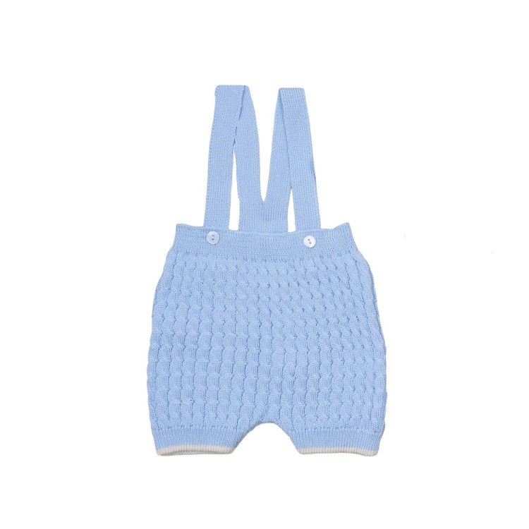 MARLU' Set 2 pezzi celeste con salopette neonato